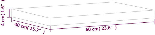 vidaXL Плот за рязане Дърво Кафяв 60x40см 1бр