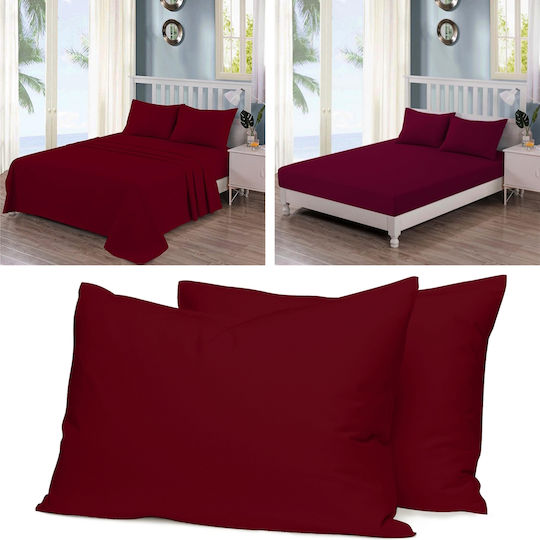 Casa Colori Bordeaux Διπλό 140x200+30εκ. με Λάστιχο Μπορντώ Casa Colori Bordeaux Διπλό 140x200+30εκ. με Λάστιχο Μπορντώ