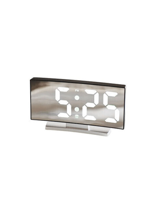 Tabletop Digital Clock with Alarm White 006698