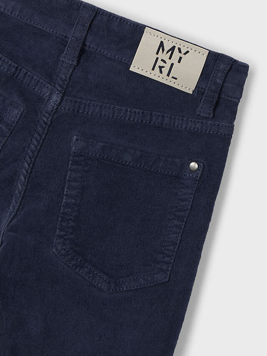 Mayoral Kids Corduroy Trousers navy blue Slim Fit