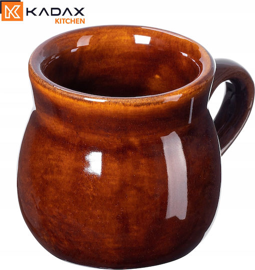 Kadax Schimbare de căldură Cană Ceramică Maro 250ml 4buc