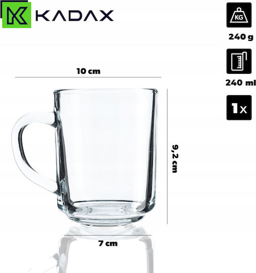 Kadax Κούπα Γυάλινη Διάφανη 240ml 5903699483015