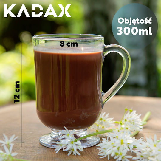 Kadax Mug Glass Transparent 300ml 6pcs