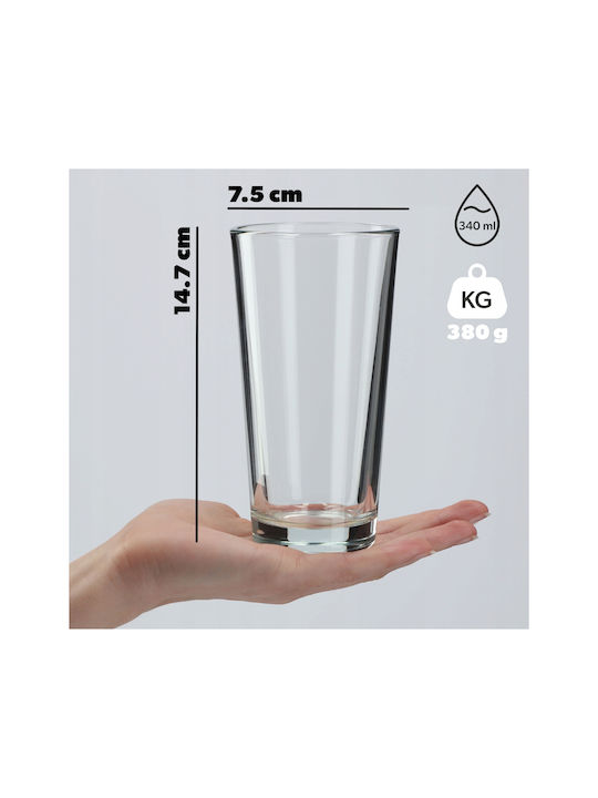 Kadax Set de pahare pentru apa din Sticlă 340ml 8buc