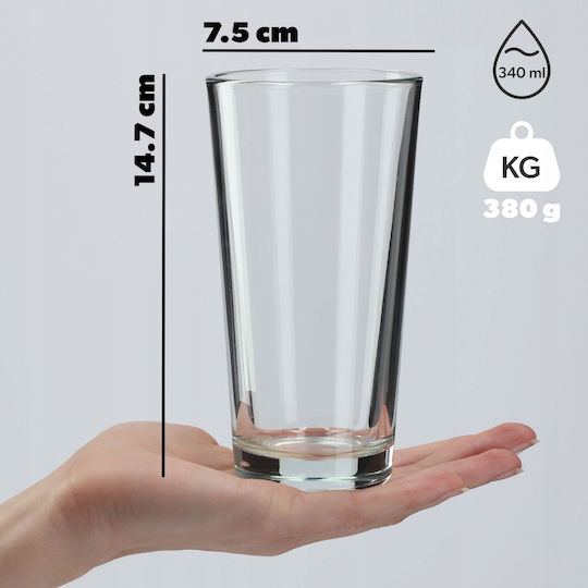 Kadax Set de pahare pentru apa din Sticlă 340ml 8buc