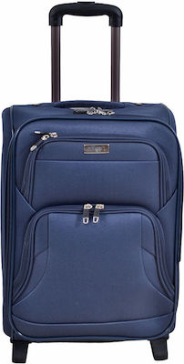 Ankor Cabin Travel Suitcase Fabric Blue with 2 Wheels Height 50cm