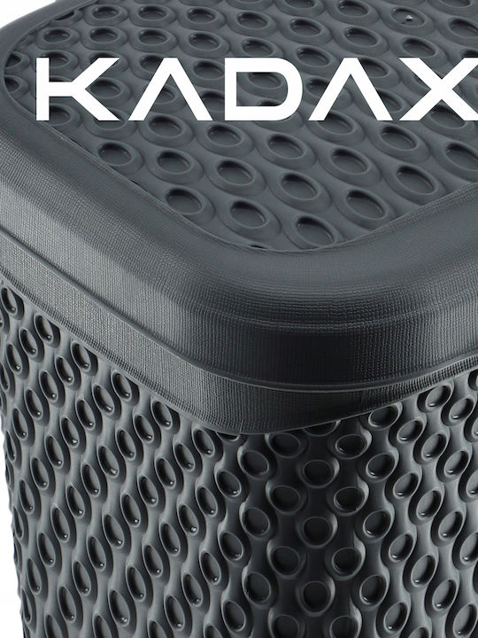 Kadax Καλάθι Απλύτων Πλαστικό 6lt με Καπάκι Γκρι