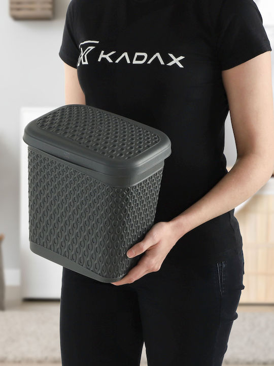 Kadax Καλάθι Απλύτων Πλαστικό 6lt με Καπάκι Γκρι
