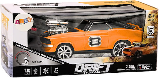 Remote Controlled Car 1:18 Drift 360 Lights Sounds Orange