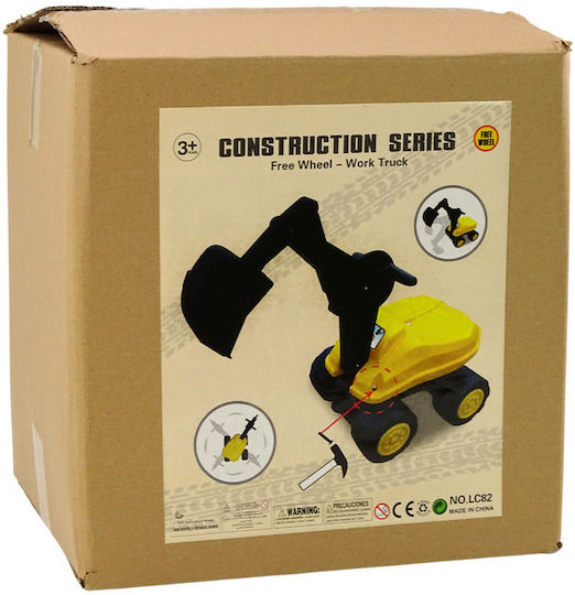 Large Yellow Excavator Moving Bucket 360° Rotation Construction Ride-on