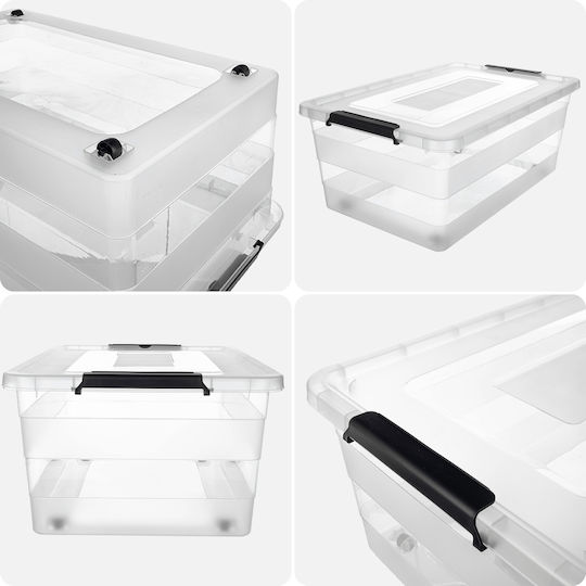 Kadax Plastic Cutie de Depozitare cu Capac Transparent 40cm 1buc