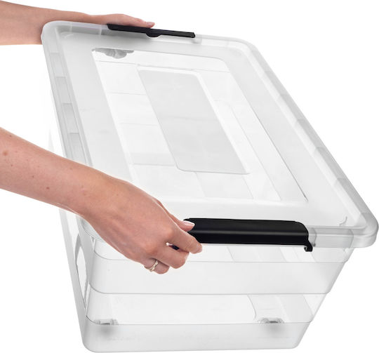 Kadax Plastic Cutie de Depozitare cu Capac Transparent 40cm 1buc
