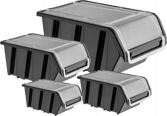 Kadax Пластмаса Кутия за съхранение с капак Черен 19.5x12x9см 1бр