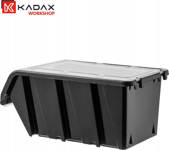 Kadax Пластмаса Кутия за съхранение с капак Черен 19.5x12x9см 1бр