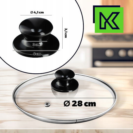 Kadax Capac Pentru Tigaie și Oală Din Sticlă 28cm 30795