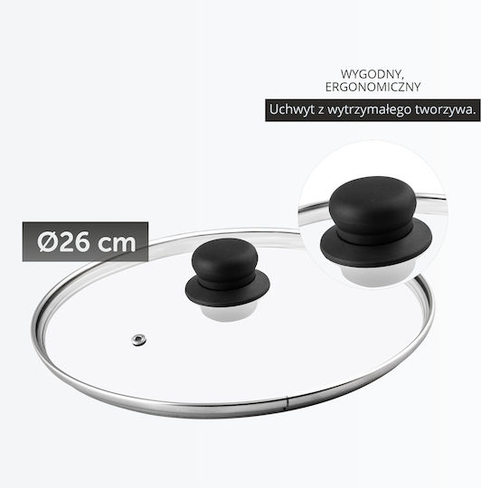 Kadax Καπάκι για Τηγάνι και Κατσαρόλα Γυάλινο 26cm 113181