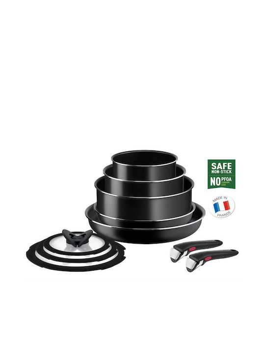 Tefal Cook Комплект съдове за готвене от Алуминий Black 10бр