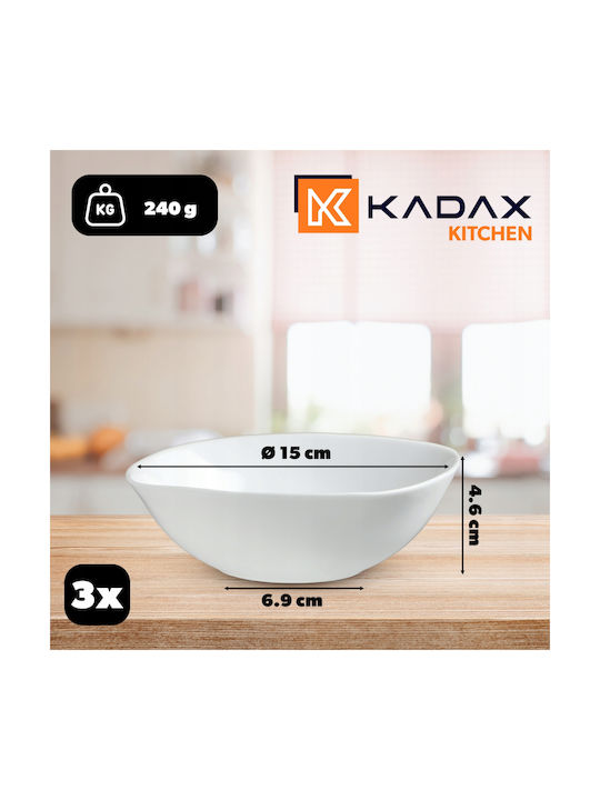 Kadax Servierschüssel Platz Glas Weiß 3Stück