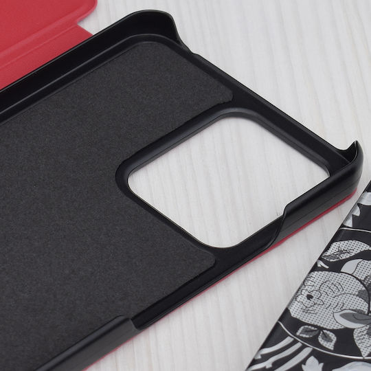 Techsuit Efold Book Red (Redmi 13C 4G / Poco C65 4G)
