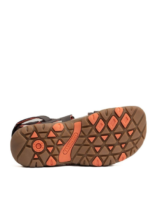 Sandspur Leather Women's Flat Sandals Anatomic Sporty Espresso / Coral
