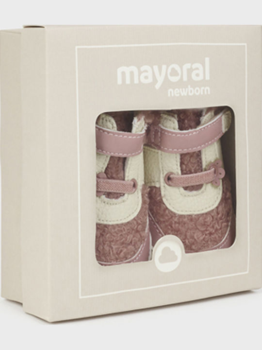 Leather Kids Boots with Velcro Pink