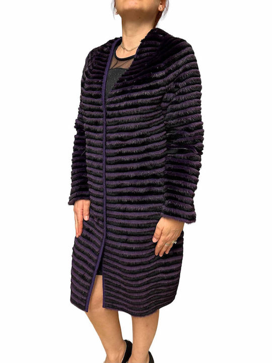 Scurtă Blană de damă Purple-black