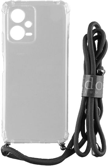 Idol 1991 Antishock Air Задна корица Силикон с Каишка Прозрачен (Redmi Note 12 5G)