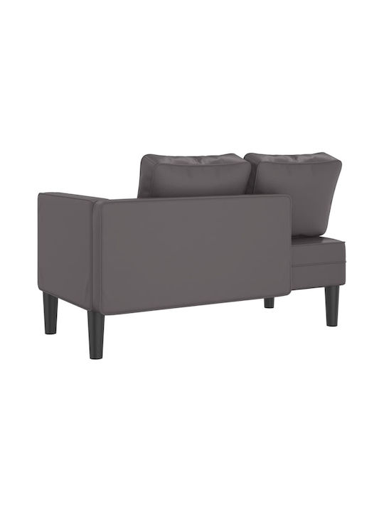 Recliner of Faux Leather Gray L110xW54.5xH57.5cm