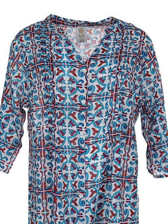 Kaftan-Shirt Design Fantazy 559236 Blue-Yellow Blue