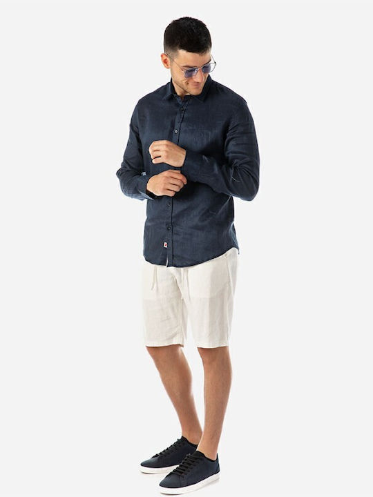 Long-sleeved Linen Shirt Indigo