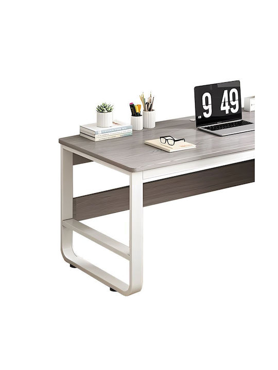 Desk Salto Wooden Grey-white with Metal Legs 120x48x74cm