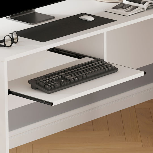 Corner Desk Shig Wooden White 140x120x75cm