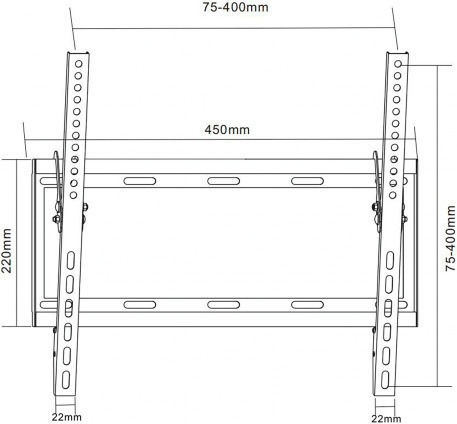 Cabletech UCH0154 Βάση Τηλεόρασης Τοίχου έως 55" και 35kg
