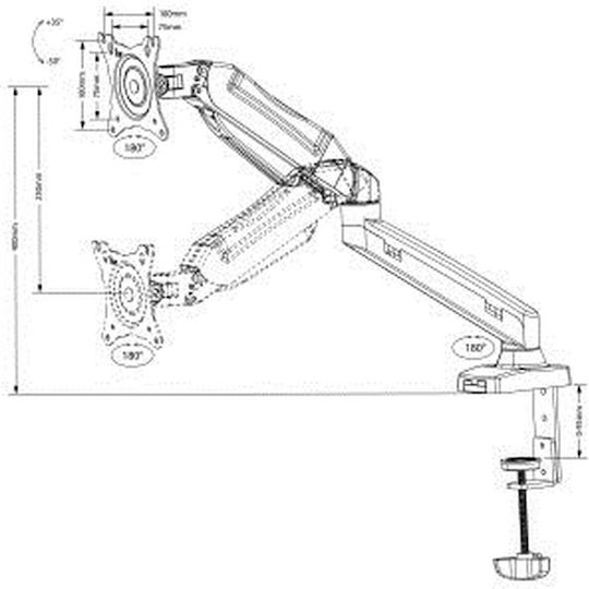 Maclean Energy MC-860 TV-Halterung Schreibtisch bis 27" und 8kg