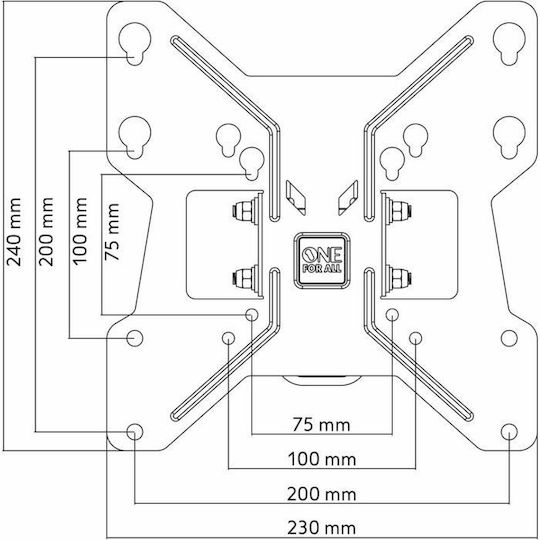 One For All One All TV WM2241 Βάση Τηλεόρασης Τοίχου έως 40" και 30kg