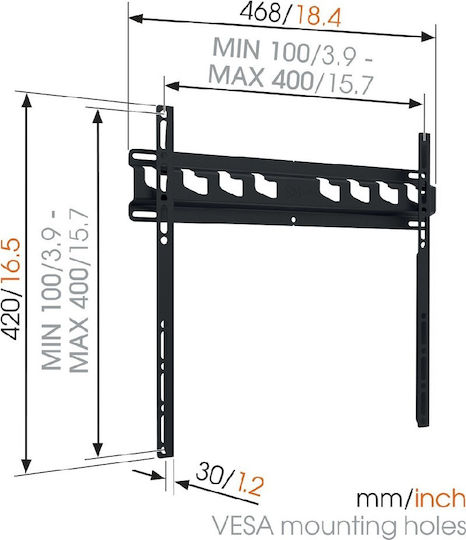 Vogel's MA3000 Βάση Τηλεόρασης Τοίχου έως 55" και 60kg
