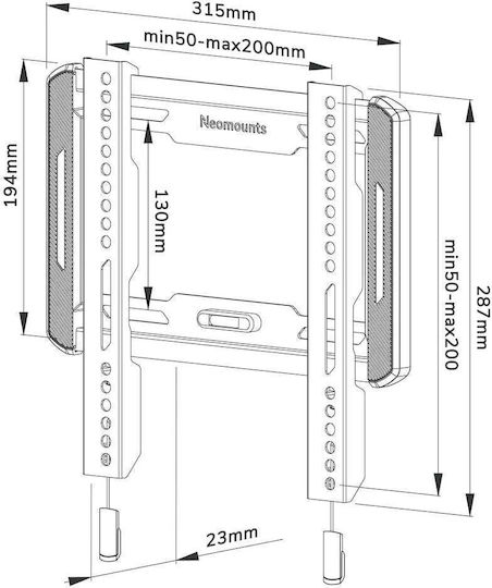 Neomounts WL30-550BL12 Βάση Τηλεόρασης Τοίχου έως 55" και 45kg