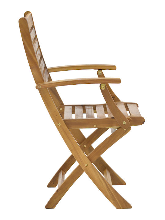 Outdoor Armchair Wooden Natural 1pcs 52x53x85cm.