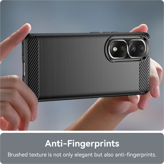 Techsuit Carbon Back Cover Σιλικόνης Μαύρο (Honor 90 Pro)