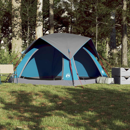 vidaXL Campingzelt Iglu Blau 3 Jahreszeiten für 4 Personen 218x218x135cm