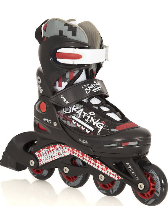 AMILA Inline Einstellbar Rollers Schwarz Erwachsene/Kinder