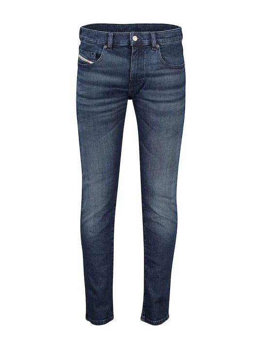 2019 D-strukt Men's Elastic Jeans Pants with Slim Straight Application Blue