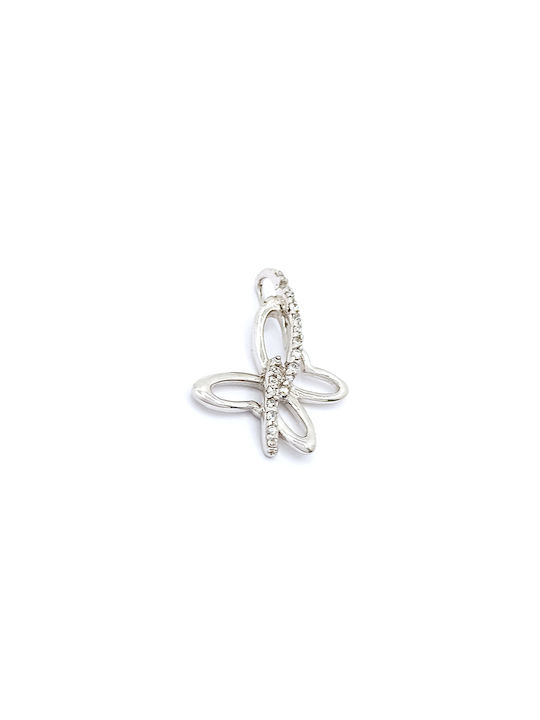 PS Silver Charm mit Design Schmetterling aus Silber mit Zirkon