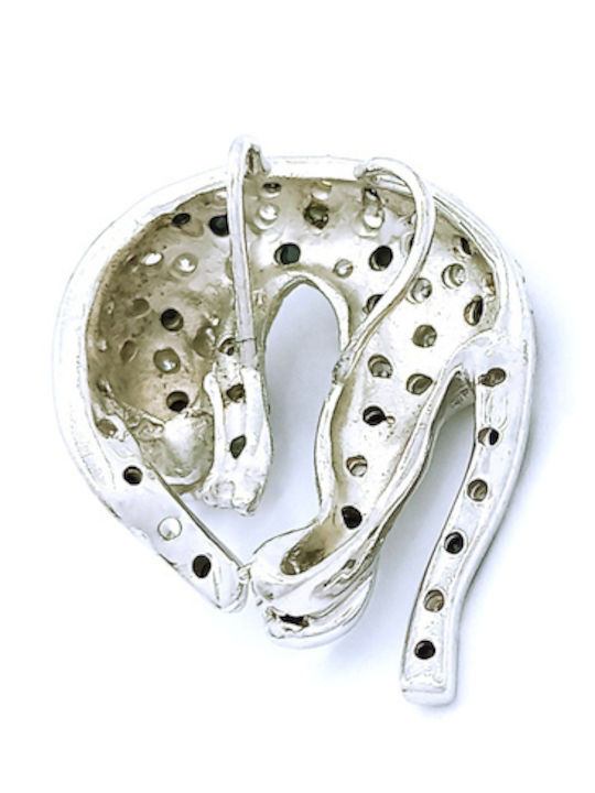 PS Silver Klemmanhänger mit Steinen aus Silber mit schwarzen Zirkon