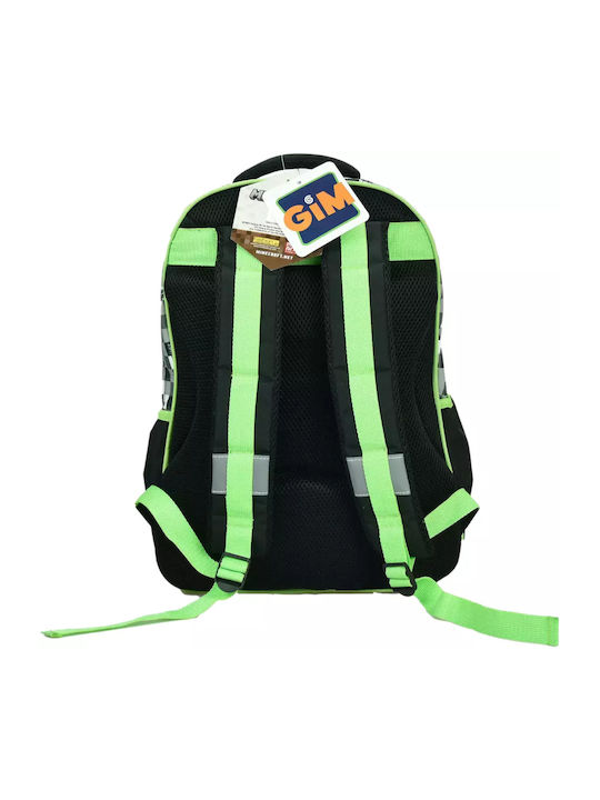 Gim Elementary School Backpack Oval Minecraft Grey Stone 316-01031