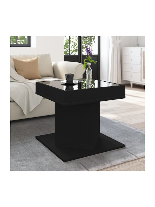 LED Coffee Table Black 50x50x45 cm Engineered Wood 847561 Black