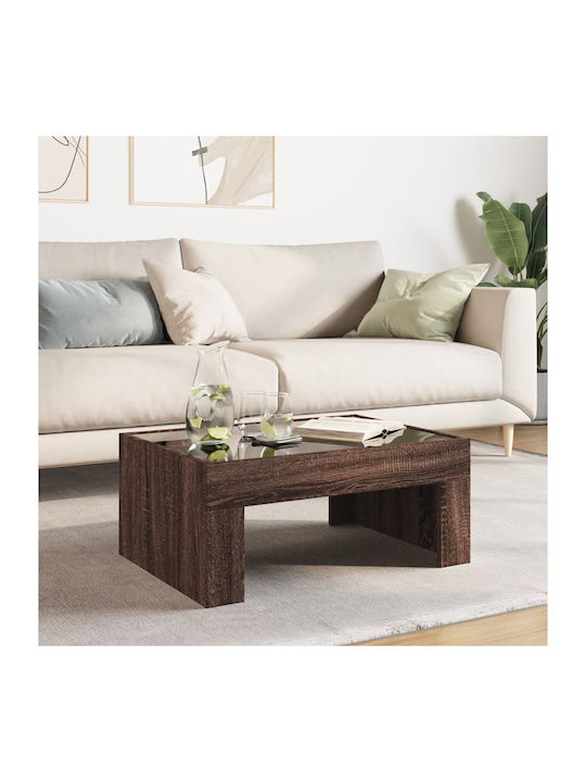 Infinity Light LED Coffee Table Brown Oak 70x50x30 cm 847615 Brown