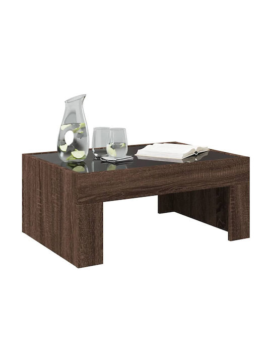 Infinity Light LED Coffee Table Brown Oak 70x50x30 cm 847615 Brown