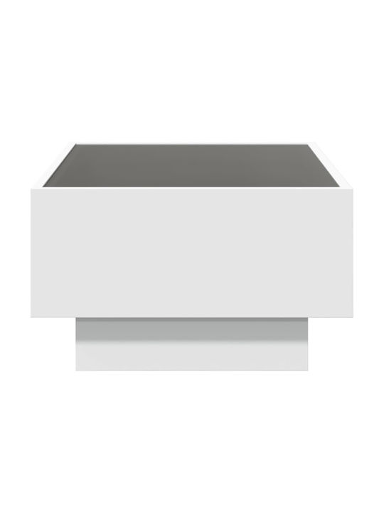 Coffee Table with LED White 70x50x30 cm Engineered Wood White 70 x 50 x 30 cm