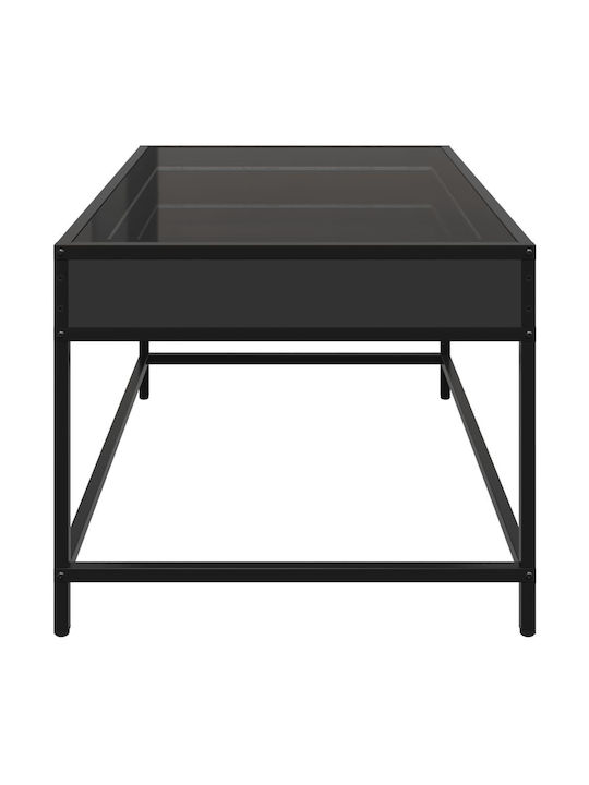 vidaXL Kaffeetisch Zentral Glas Schwarz M70xB50xH41cm